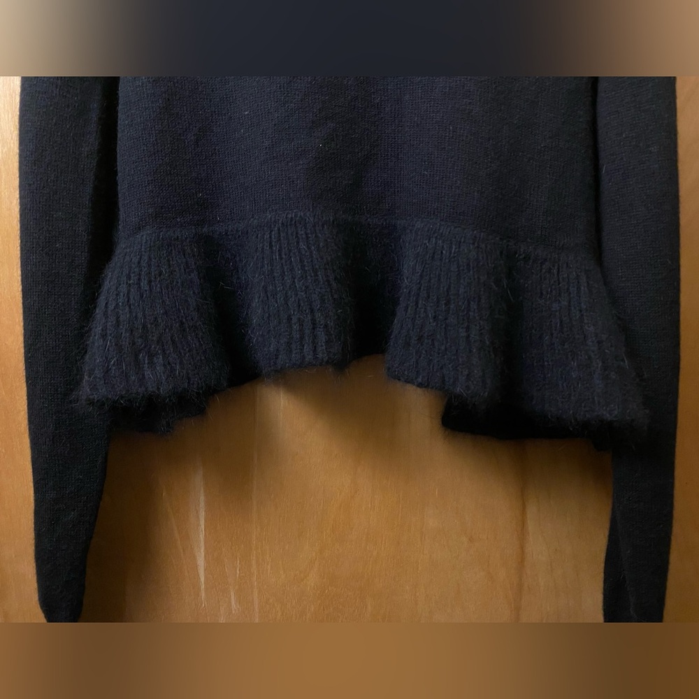 WHBM NWT Wool Rabbit Blend Ruffle Shrug Sweater Cardigan Bolero - Sz M - Picture 11 of 14
